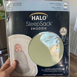 NWT Halo sleepsack swaddle newborn cotton green